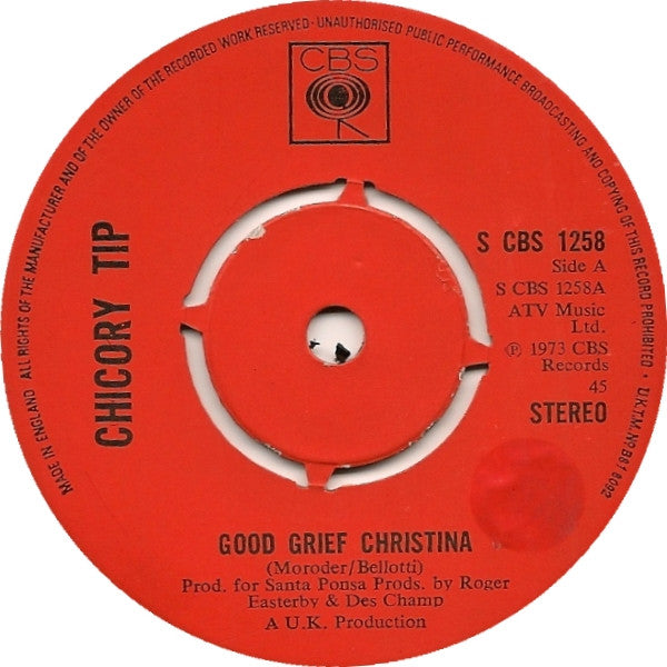 Chicory Tip : Good Grief Christina (7", Single, Pus)