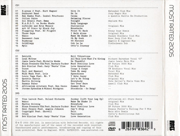 Various : Most Rated 2005 (2xCD, Mixed + DVD-V, Mixed)
