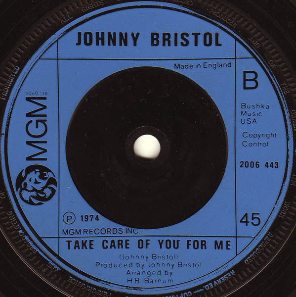 Johnny Bristol : Hang On In There Baby (7", Single, Blu)