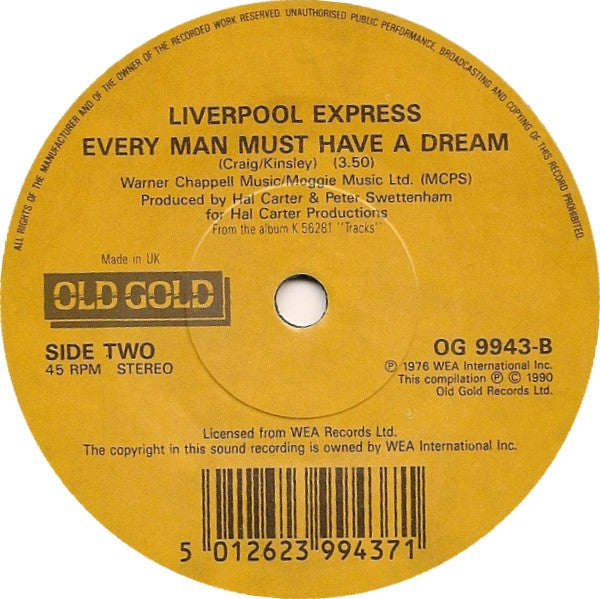 Liverpool Express : You Are My Love / Every Man Must Have A Dream (7", Single)