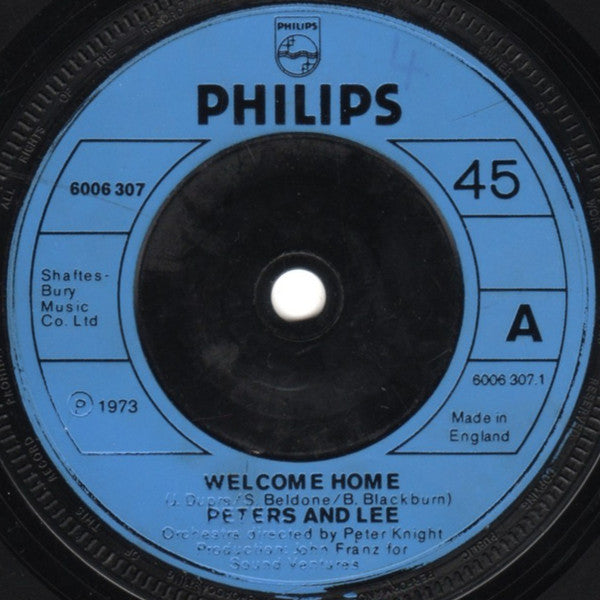 Peters & Lee : Welcome Home (7", Single, Inj)