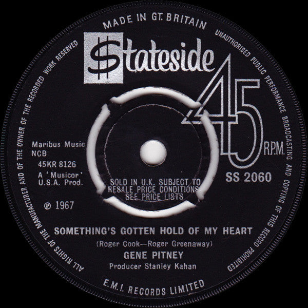 Gene Pitney : Something's Gotten Hold Of My Heart (7", Kno)