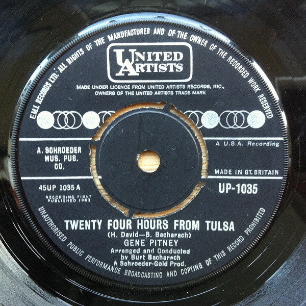 Gene Pitney : Twenty Four Hours From Tulsa (7", Single)