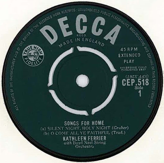 Kathleen Ferrier : Songs For Home (7", EP, RE)