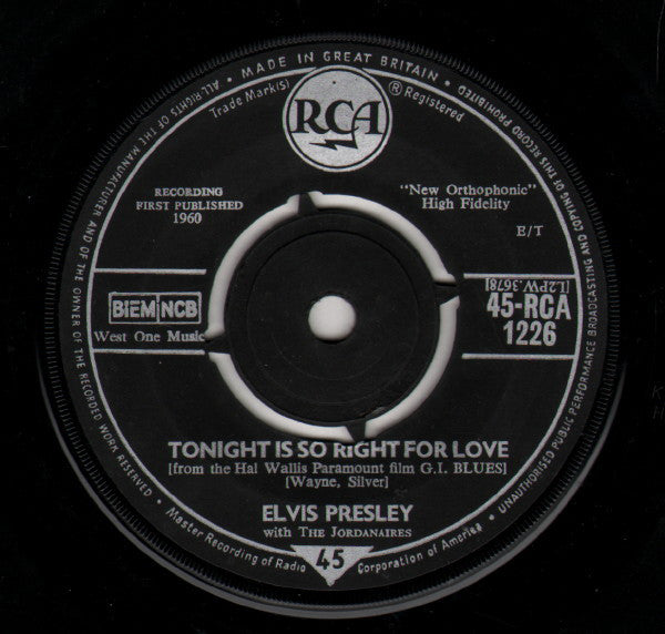 Elvis Presley : Wooden Heart (7", Single)