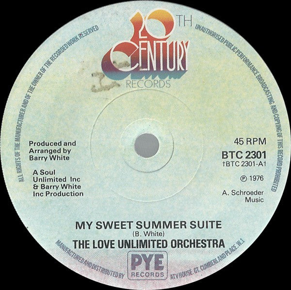 Love Unlimited Orchestra : My Sweet Summer Suite (7", Sol)