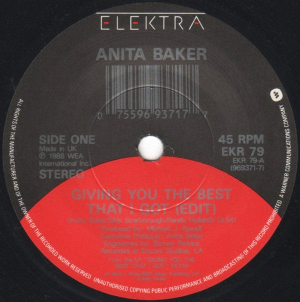 Anita Baker : Giving You The Best That I Got (7")