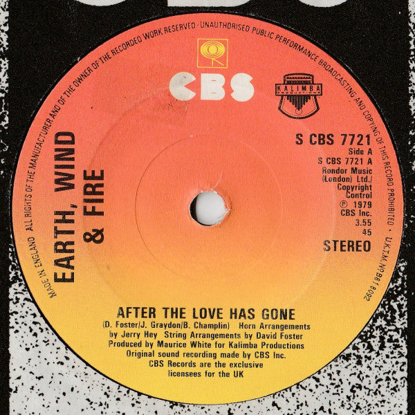 Earth, Wind & Fire : After The Love Has Gone (7", Pap)