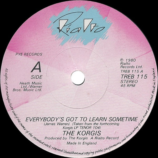 The Korgis : Everybody's Got To Learn Sometime (7", Single, Sol)