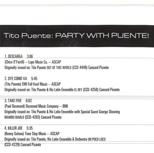 Tito Puente : Party With Puente! (CD, Comp)