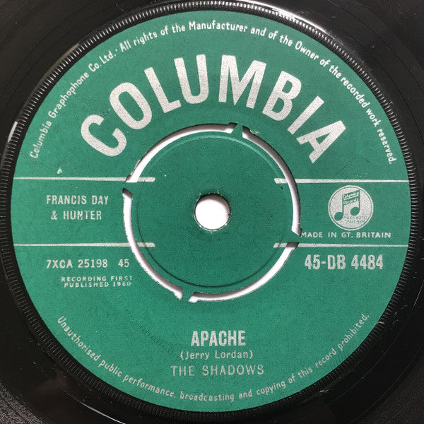 The Shadows : Apache (7", Single)