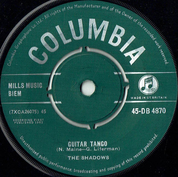 The Shadows : Guitar Tango (7", Single)