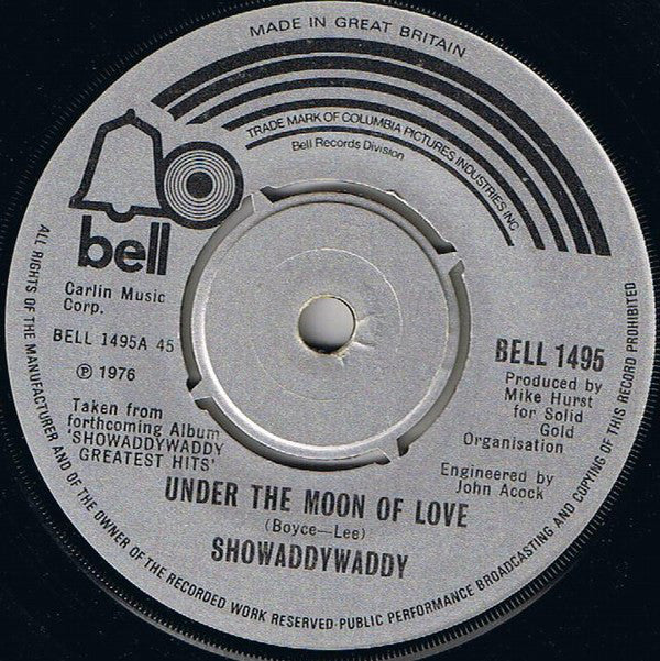 Showaddywaddy : Under The Moon Of Love (7", Single, Pap)