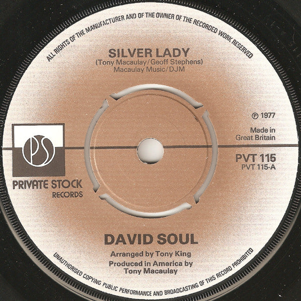 David Soul : Silver Lady (7", Single)