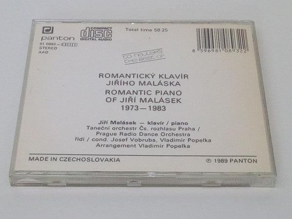 Jiří Malásek : Romantický Klavír Jiřího Maláska 1973-1983 (Romantic Piano Of Jiří Malásek 1973-1983) (CD, Comp)