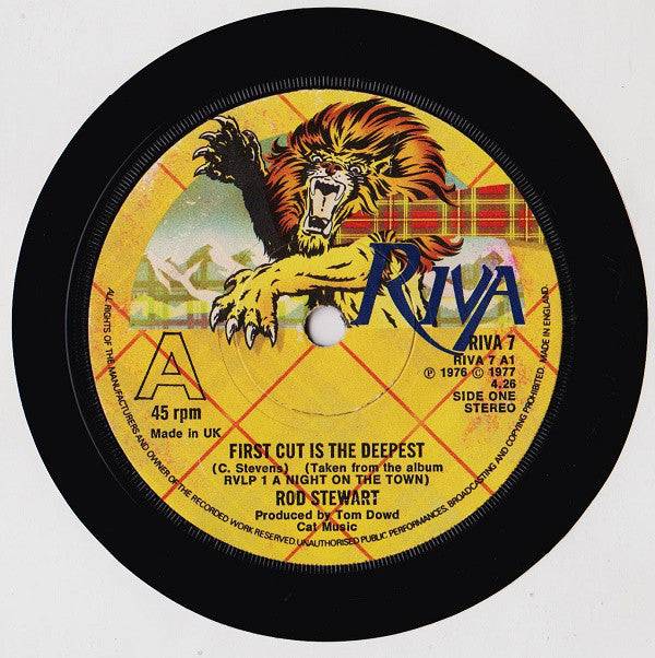 Rod Stewart : First Cut Is The Deepest / I Don't Want To Talk About It (7", Single, Sol)