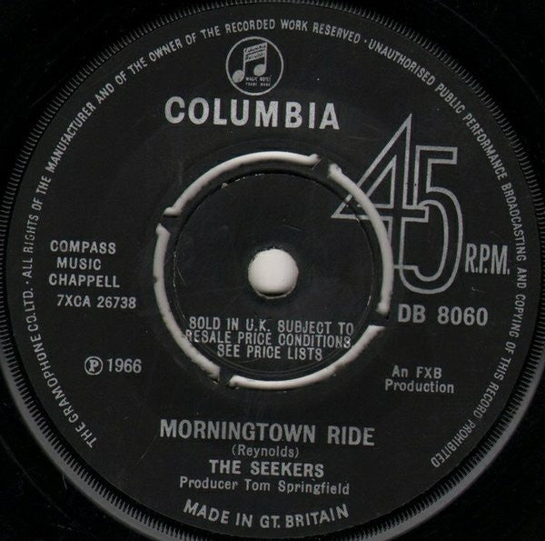 The Seekers : Morningtown Ride (7", Single, Kno)