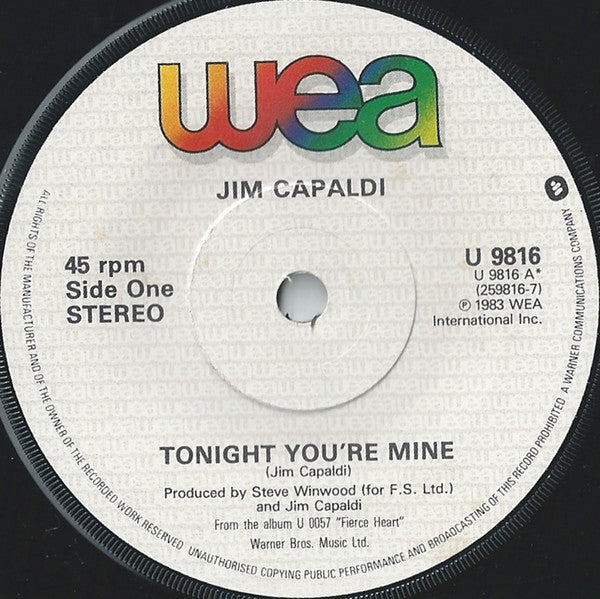 Jim Capaldi : Tonight You're Mine (7", Single)