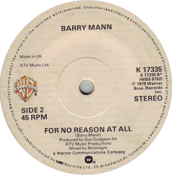 Barry Mann : Almost Gone (7", Single)