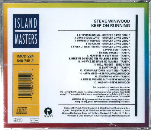 Steve Winwood : Keep On Running (CD, Comp, RE)