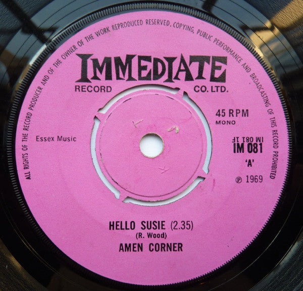 Amen Corner : Hello Susie (7", Single, Mono, Pus)