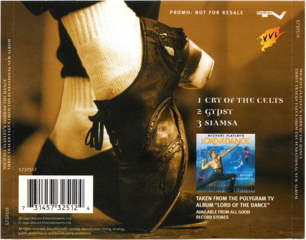 Ronan Hardiman : Michael Flatley's Lord Of The Dance - Three Sensational Tracks From The New Album (CD, Ltd, Promo, Smplr)