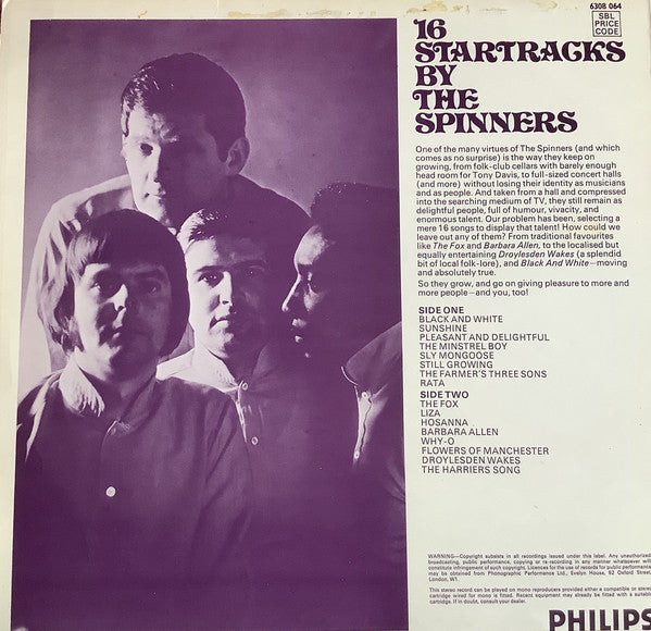 The Spinners : 16 Star Tracks (LP, Comp)