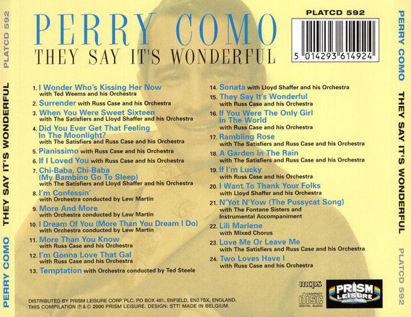 Perry Como : They Say It's Wonderful (CD, Comp)