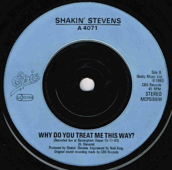 Shakin' Stevens & Bonnie Tyler : A Rockin' Good Way (7", Single, Blu)