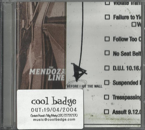 The Mendoza Line : Before I Hit The Wall (CD, Single)