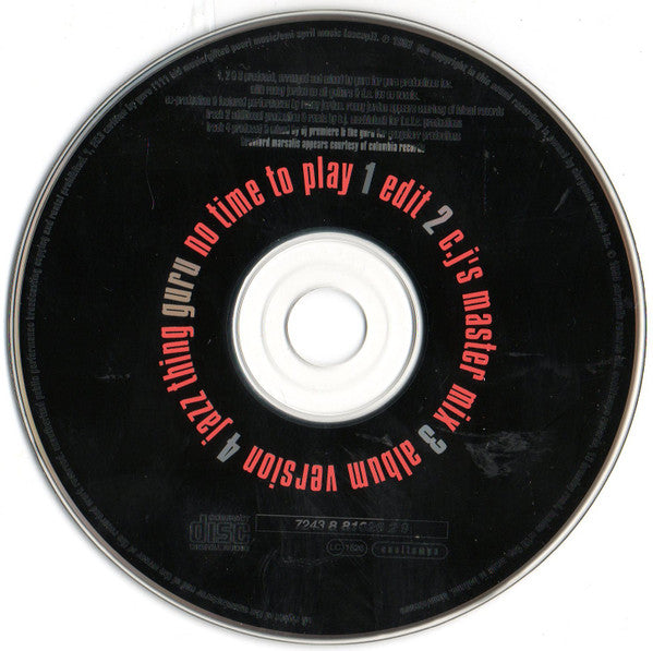 Guru : No Time To Play (CD, Single)
