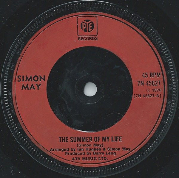 Simon May : The Summer Of My Life (7", Single, Inj)