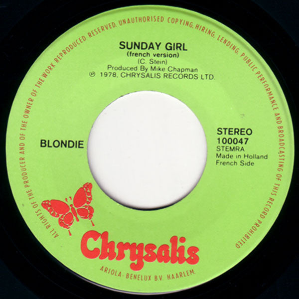 Blondie : Sunday Girl (En Francais) / Sunday Girl (English) (7", Single)