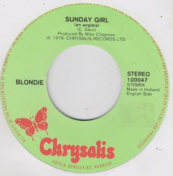 Blondie : Sunday Girl (En Francais) / Sunday Girl (English) (7", Single)