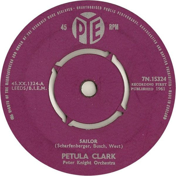 Petula Clark : Sailor (7", Single, 4-P)