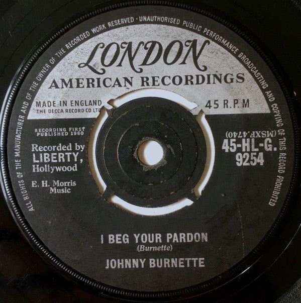 Johnny Burnette : You're Sixteen (7", Single)