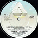 Whitney Houston : Didn't We Almost Have It All (7", Single, Pap)