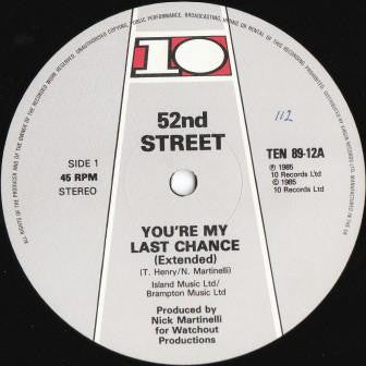 52nd Street : You're My Last Chance (12", Single)