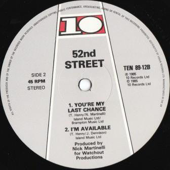 52nd Street : You're My Last Chance (12", Single)