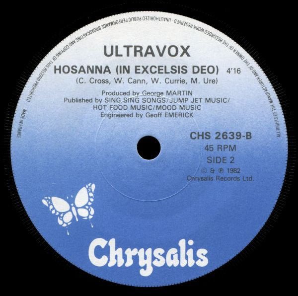 Ultravox : Reap The Wild Wind (7", Single, Blu)