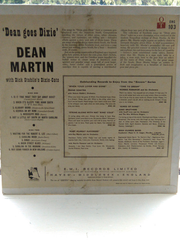 Dean Martin : Dean Goes Dixie (LP, Mono, RE)