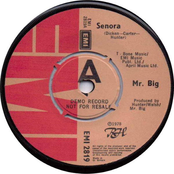 Mr Big : Senora (7", Promo)