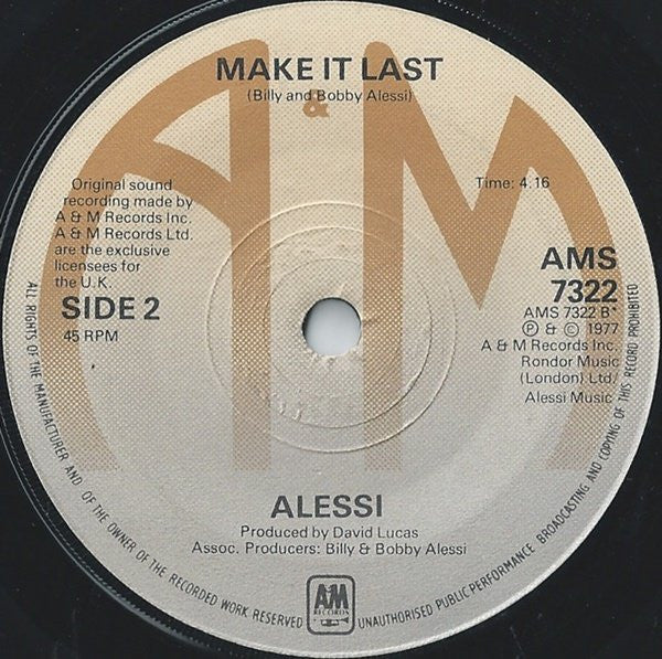 Alessi : All For A Reason (7")