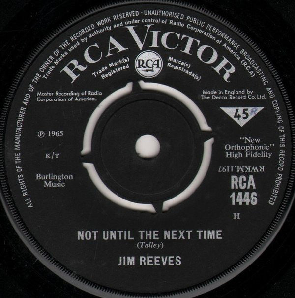 Jim Reeves : Not Until The Next Time (7", Single)