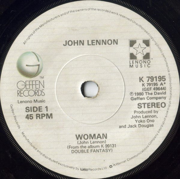 John Lennon : Woman (7", Single, WEA)