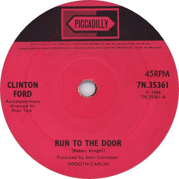Clinton Ford : Run To The Door (7", Sol)