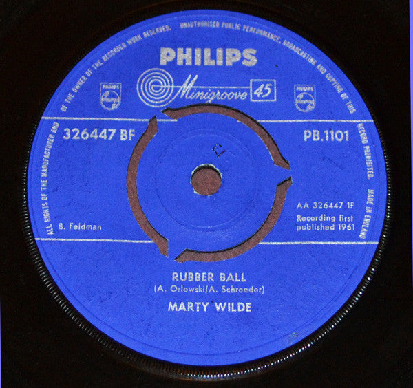 Marty Wilde : Rubber Ball (7", Single)