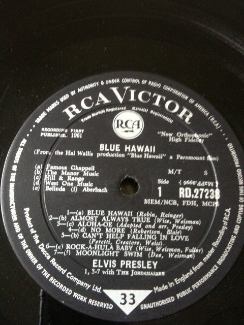 Elvis Presley : Blue Hawaii (LP, Album, Mono, RE)