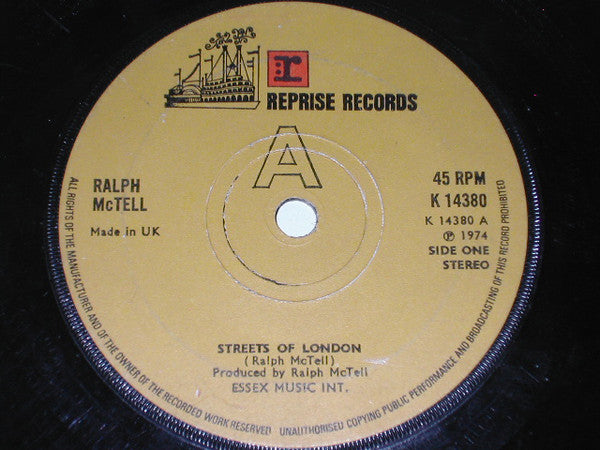Ralph McTell : Streets Of London (7", Single, Sol)