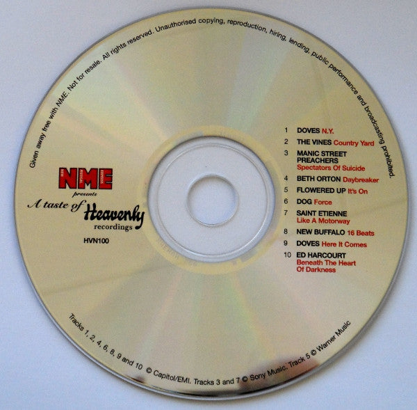 Various : NME Presents A Taste Of Heavenly Recordings (CD, Comp)